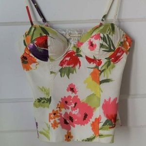 Floral bodice top with spaghetti straps